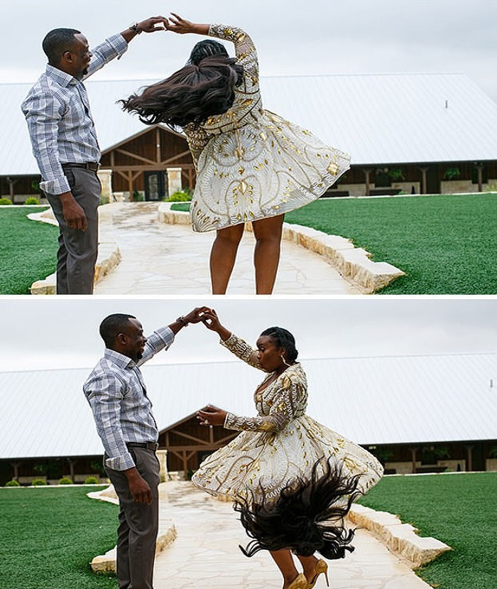 Khiêu vũ quá nhiệt tình khiến bộ tóc giả của người phụ nữ rơi xuống đất.