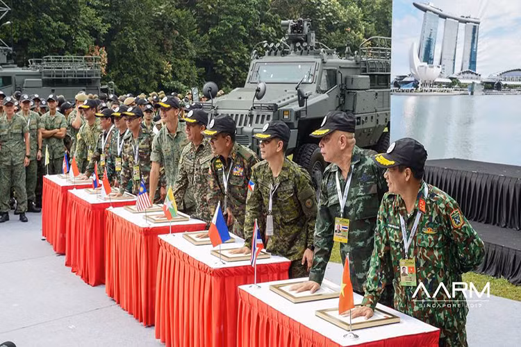 Giải bắn súng quân đội các nước ASEAN năm nay do Quân đội Singapore tổ chức, với sự tham gia của 10 nước ASEAN gồm: Brunei, Campuchia, Indonesia, Lào, Malaysia, Myanmar, Philippines, Singapore, Thái Lan và Việt Nam. Nguồn ảnh: AARM 2017.