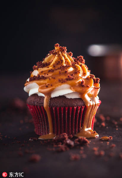 Bánh muffin sôcôla có vị kem tươi.