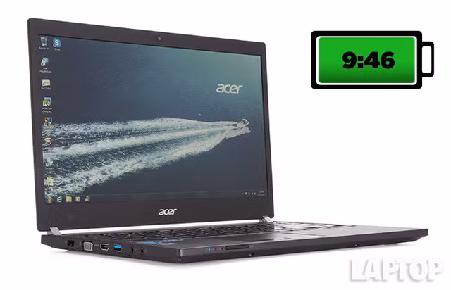Acer TravelMate P645 có thời lượng sử dụng pin lên tới 9 giờ 46 phút cũng đảm bảo giúp người dùng thoải mái tận dụng sức mạnh xử lí ngay cả khi không có nguồn điện bên cạnh.