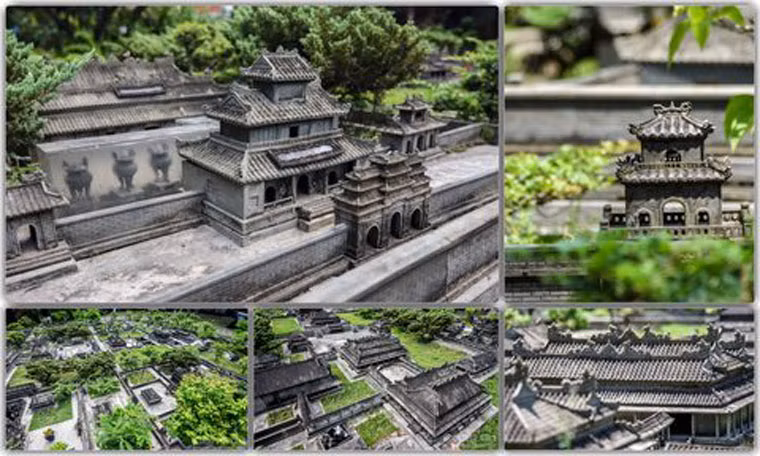 Công trình Cố đô Huế thu nhỏ được thực hiện cầu kỳ và hoàn hảo nhưng ít ai ngờ, anh Tùng là người làm về lĩnh vực viễn thông nhưng lại am hiểu tường tận về văn hoá, lịch sử, kiến trúc Huế. Ảnh Hoàng Sơn/CAO.