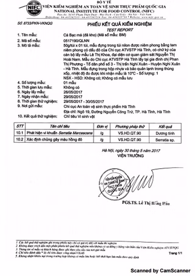 Ket luan nguyen nhan ca bac ma doi mau do o Ha Tinh