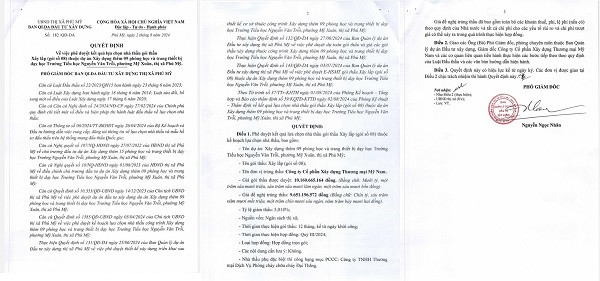 BR-VT: Cty Mỹ Nam lội ngược dòng trúng gói thầu 9,6 tỷ tại Phú Mỹ BR-VT: Cty My Nam loi nguoc dong trung goi thau 9,6 ty tai Phu My