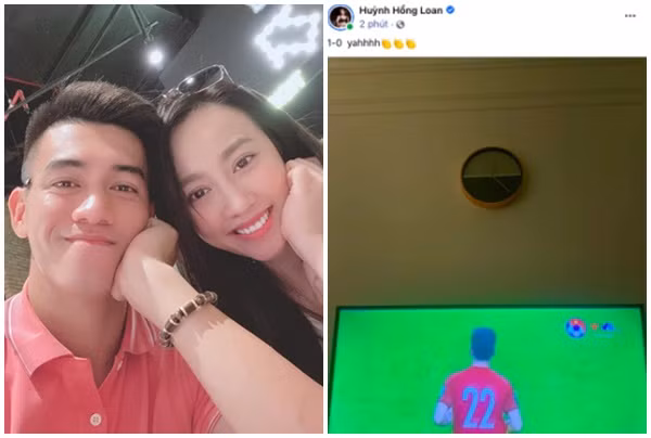 Sau khi chàng cầu thủ này mở tỉ số, netizen mới phát hiện ra tình cũ Tiến Linh - diễn viên Huỳnh Hồng Loan đã chia sẻ ảnh chụp màn hình số áo của Tiến Linh, mừng rỡ viết: "1-0 Yah". Đây là lần hiếm hoi, tình cũ công khai khen ngợi và thể hiện tình cảm với Tiến Linh.