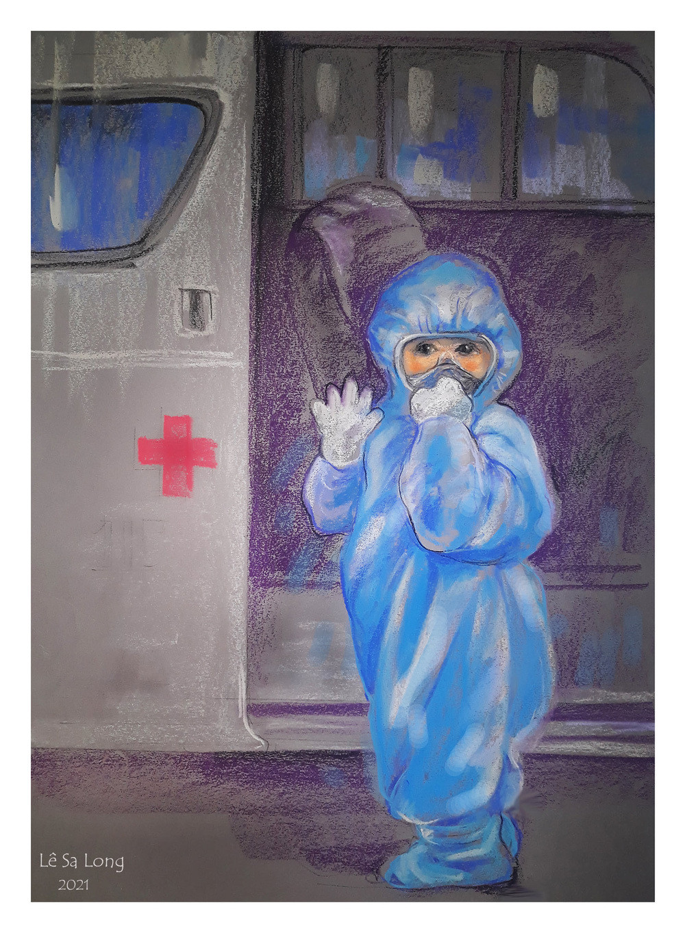 Bộ tranh “Sài Gòn những ngày bị bệnh“ - Hình 11 Bo tranh “Sai Gon nhung ngay bi benh“-Hinh-11