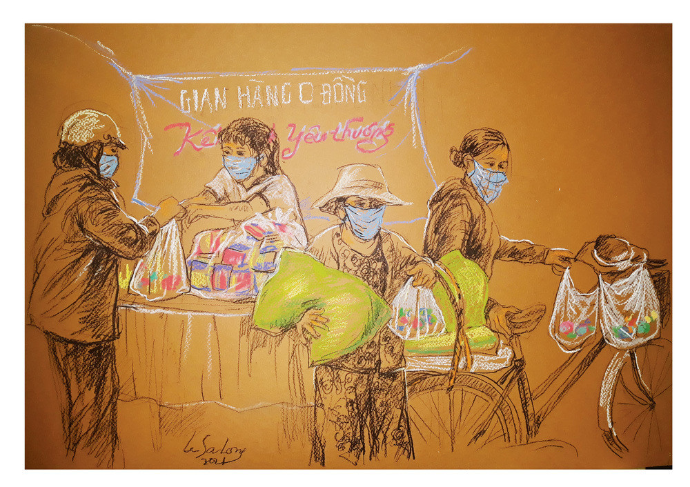 Bộ tranh “Sài Gòn những ngày bị bệnh“ - Hình 9 Bo tranh “Sai Gon nhung ngay bi benh“-Hinh-9