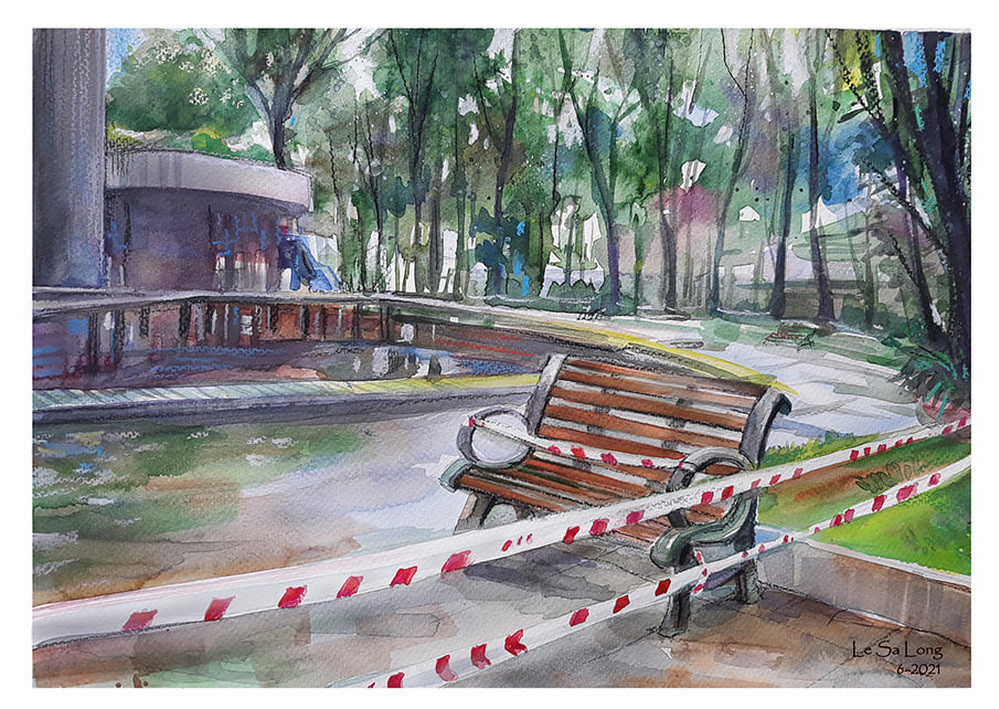 Bộ tranh “Sài Gòn những ngày bị bệnh“ - Hình 3 Bo tranh “Sai Gon nhung ngay bi benh“-Hinh-3