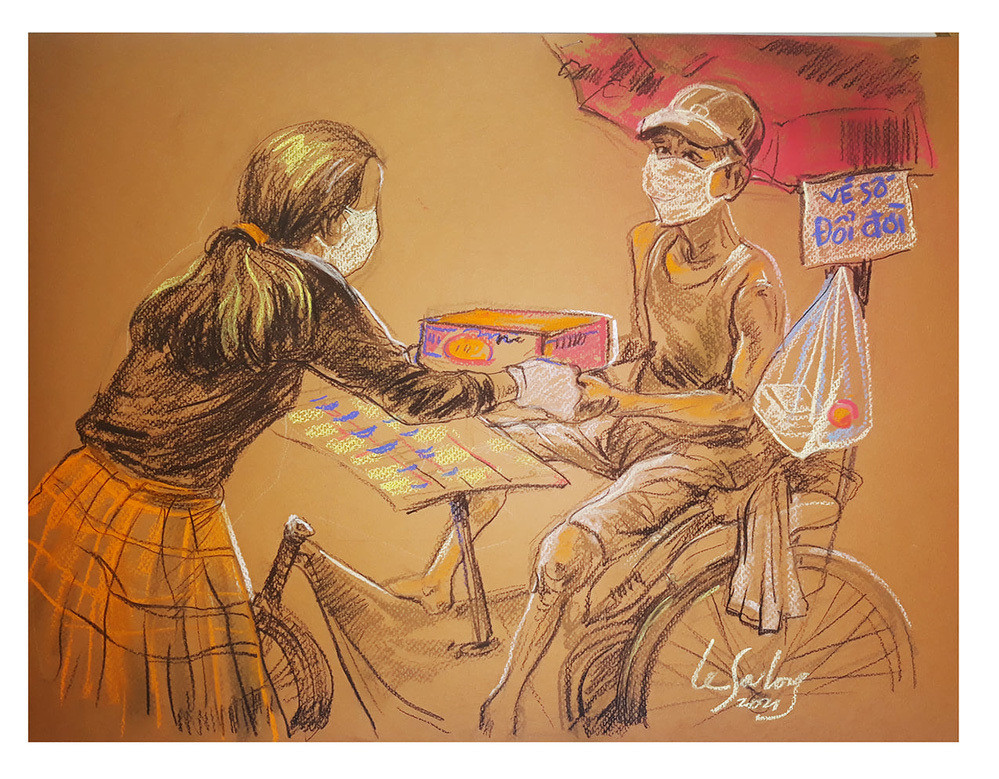 Bộ tranh “Sài Gòn những ngày bị bệnh“ - Hình 6 Bo tranh “Sai Gon nhung ngay bi benh“-Hinh-6