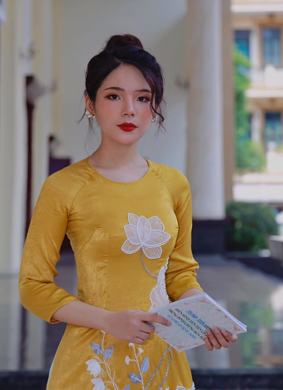 Ngoại hình sáng và chiều cao ấn tượng chính là điểm thu hút của Diệu Anh với mọi người xung quanh. Ảnh: FBNV