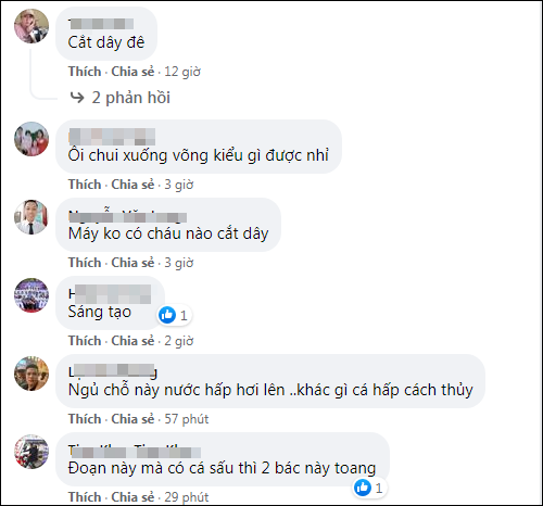 "Làm thế nào để nằm võng mà người không ướt nhỉ?"; "Chui xuống võng kiểu gì được nhỉ";...là những bình luận của netizen về bức ảnh này. Ảnh: Chụp màn hình