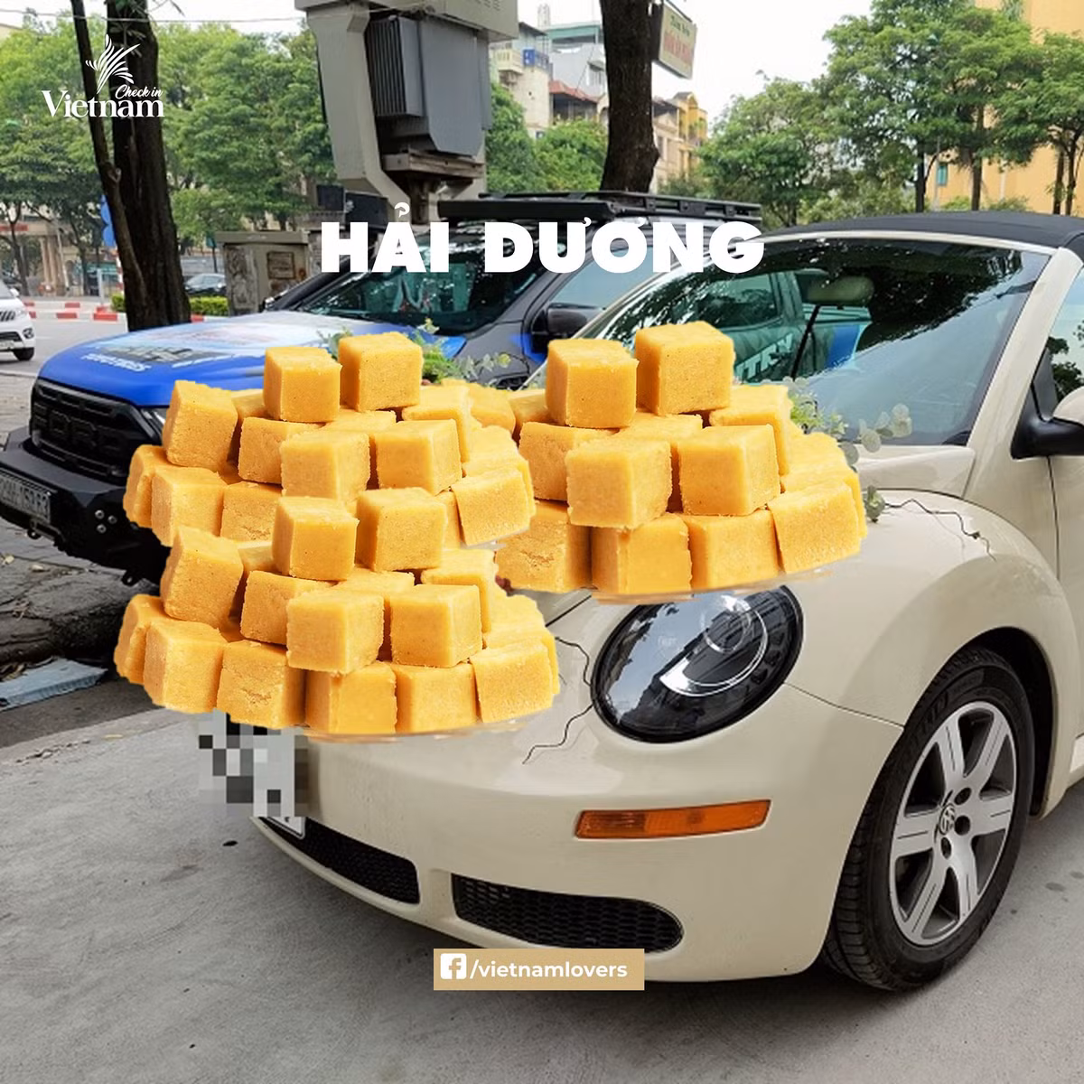 Bánh đậu xanh là là điểm nhận diện của xe dón dâu đến từ Hải Dương. Ảnh: Check in Vietnam