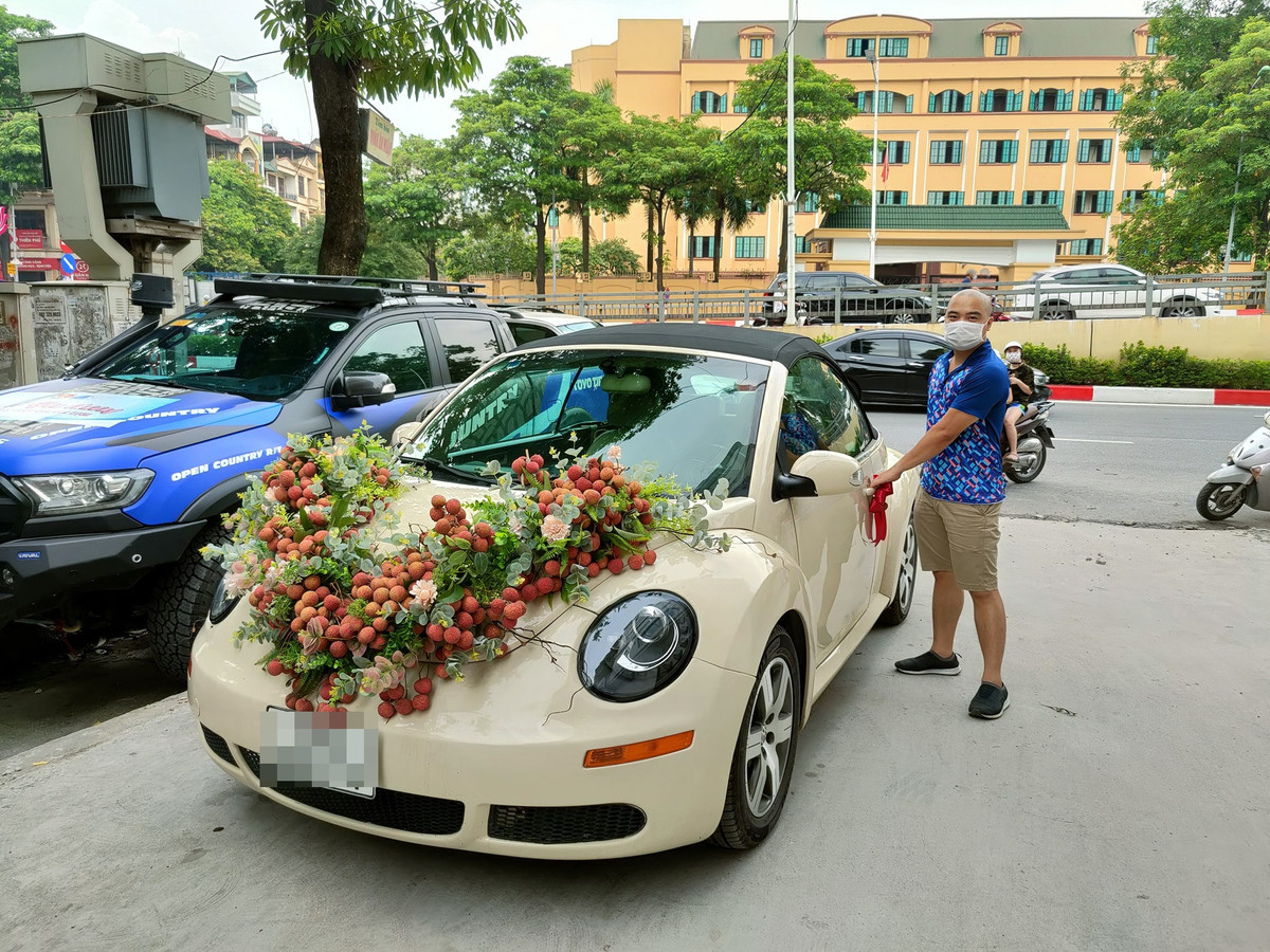 Nhờ sự sáng tạo, in đậm dấu ấn đặc sản quê nhà Bắc Giang là vải thiều mà bức ảnh này đã nhận được nhiều sự quan tâm của cư dân mạng. Ảnh: Hoàng Minh Hùng