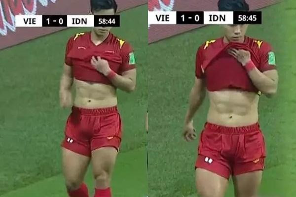 Thân hình săn chắc của nam cầu thủ Văn Thanh khiến hội chị em phát cuồng.