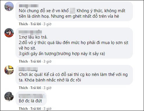 Phần lớn cư dân mạng khác bày tỏ thái độ bức xúc, phẫn nộ vì cho rằng đây là việc làm nặng tay, cố tình phá hoại tài sản của người khác. Ảnh: Chụp màn hình