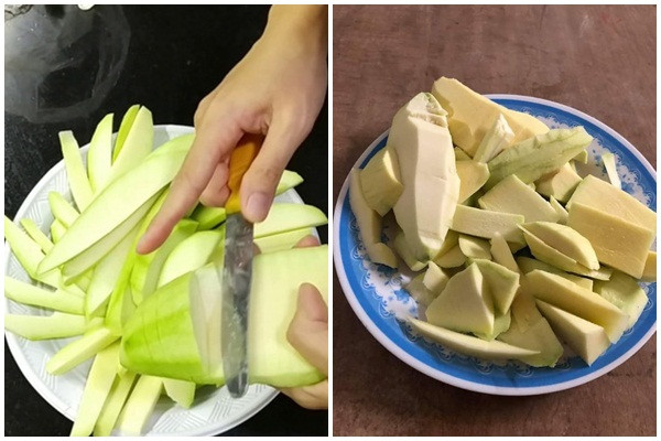 Theo đó, đĩa xoài bị cắt thành từng khúc một cách rất khó hiểu, các miếng vụn nhỏ không hề đẹp mắt tí nào. Với màn thảm họa gọt xoài nhìn một phát cũng biết cô gái này vụng về đến mức nào.