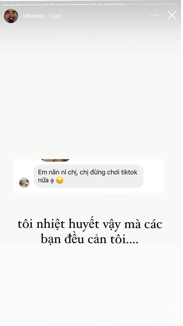 Mới đây, nhiều netizen đã bất ngờ "yêu cầu" Hà Trúc dừng ngay việc quay TikTok lại qua màn hỏi đáp của cô trên trang cá nhân Instagram. Sự việc này khiến không ít người cảm thấy bất ngờ và tò mò về lý do đằng sau.