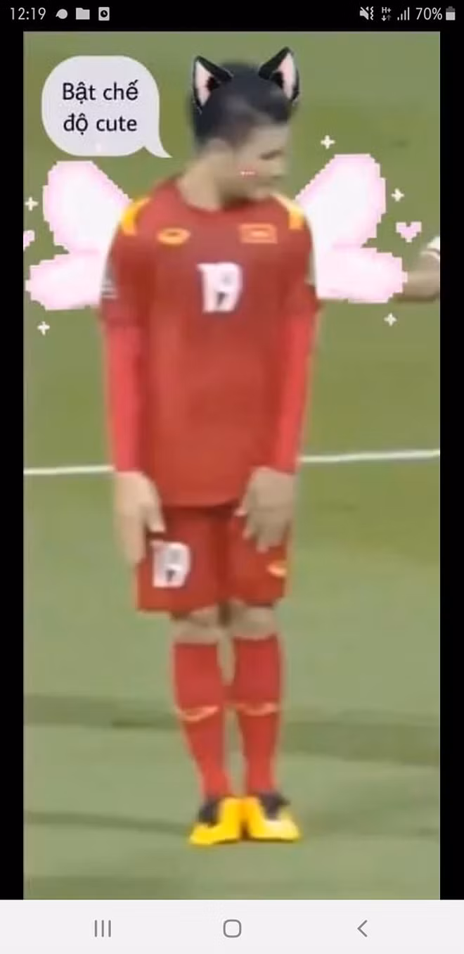 Quang Hải bất ngờ đáng yêu hết nấc trong mắt người hâm mộ. Ảnh: Facebook