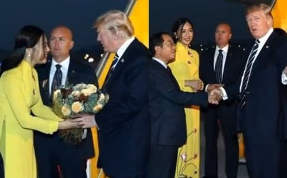 Về phía Hà My, cô gái này từng gây sốt trên MXH khi là một trong những nữ sinh vinh dự tặng hoa cho cho ông D. Trump (lúc ấy là Tổng thống Mỹ) khi ông đến Việt Nam dự APEC 2017.