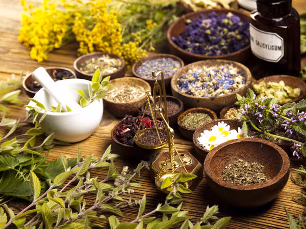 Sử dụng các loại thảo mộc như lá mâm xôi, cây berry, húng quế...giúp bạn cân bằng nội tiết tố, chống lại stress.