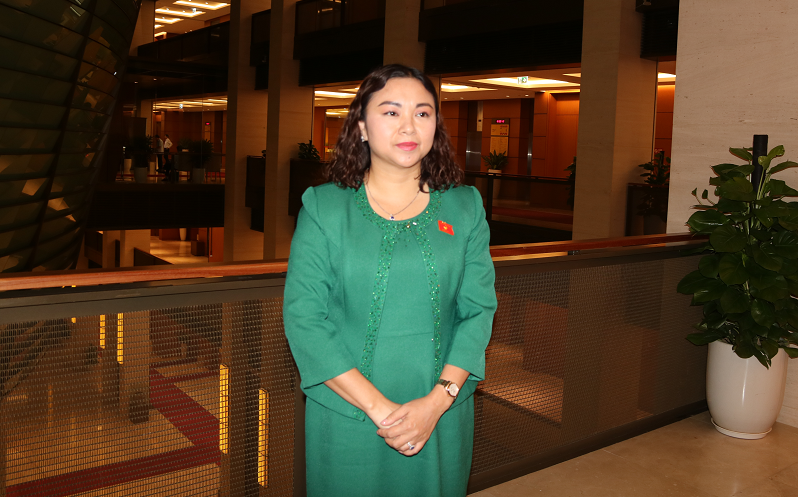 "Mong các bộ trưởng trả lời chất vấn thẳng thắn, không lòng vòng dẫn luật” - Hình 4 Đại biểu Đặng Bích Ngọc (đoàn Hòa Bình). Ảnh: Mai Loan.