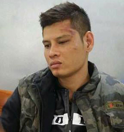 Đối tượng Long "Ma" tại cơ quan Công an.