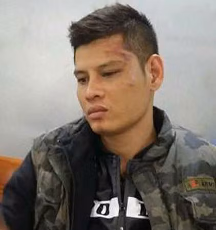 Đối tượng Long "Ma" tại cơ quan Công an.