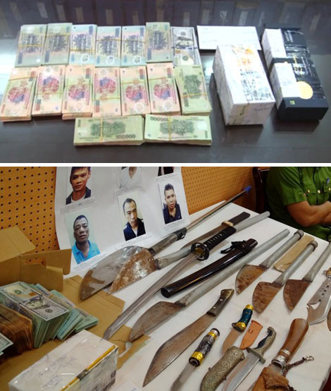 Tang vật của vụ giết người trên phố Nguyễn Thị Định.