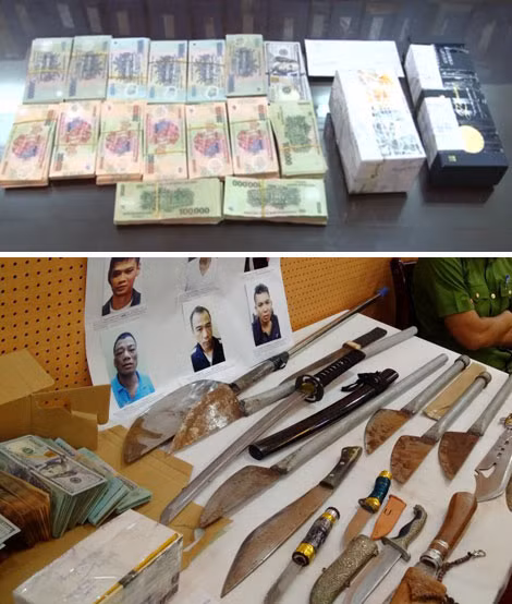 Tang vật của vụ giết người trên phố Nguyễn Thị Định.