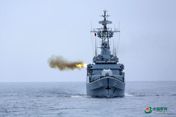 Cuộc tập trận bắn đạn thật lần này của Trung Quốc bao gồm các khoa mục tấn công tiêu diệt mục tiêu di động trên biển, săn ngầm và tấn công tàu ngầm. Nguồn ảnh: China81.