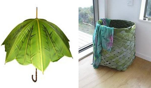 Ô xanh mát hay giỏ đựng quần áo từ lá chuối.
