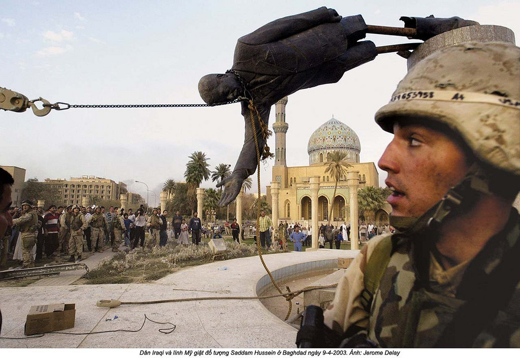 Hình ảnh biểu tượng của cuộc Chiến tranh Iraq với chế độ độc tài của Tổng thống Saddam Hussein tại quốc gia này bị xóa bỏ. Nhưng nó cũng mở ra một chương mới đen tối cho quốc gia Trung Đông này. Nguồn ảnh: Flickr.