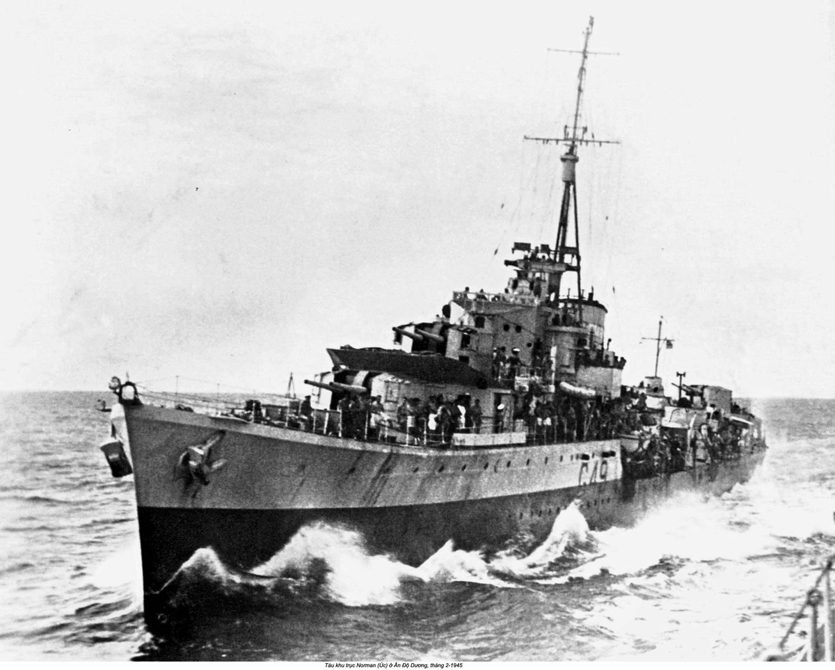 Lực lượng Hải quân cũng được tiếp nhận nhiều loại tàu chiến và máy bay hiện đại nhất để tham chiến cùng Hải quân Mỹ trên Mặt trận Thái Bình Dương. Trong ảnh là tàu Khu trục Norman của Hải quân Australia. Nguồn ảnh: Flickr.