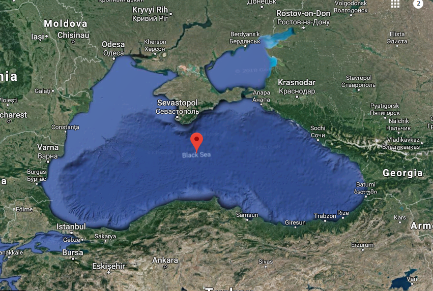 Biển Đen là một khu vực cực kỳ nhạy cảm ở châu Âu, nó có bờ biển giáp Thổ Nhĩ Kỳ, Romania và Nga. Đặc biệt, Biển Đen chỉ có duy nhất một lối ra vào. Nguồn ảnh: Googlemaps.