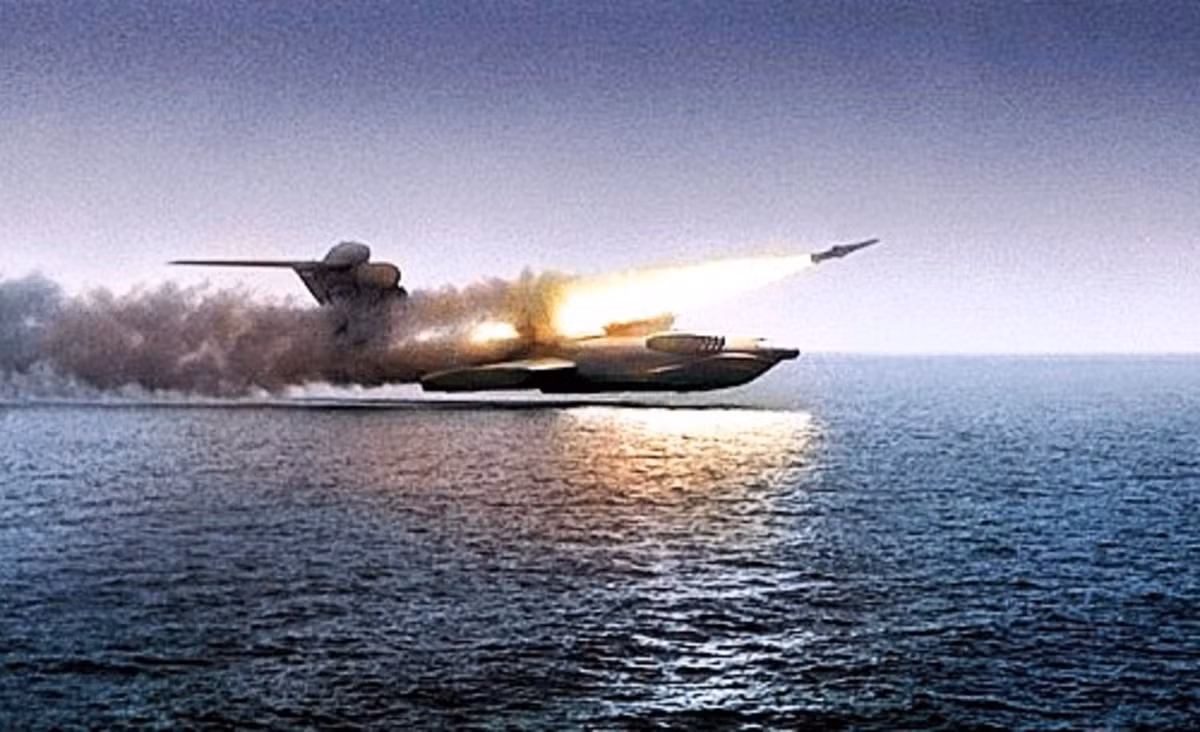 Quái vật biển Caspian (ảnh thật, không phải ảnh chỉnh sửa). Ảnh: Bộ quốc phòng Nga.