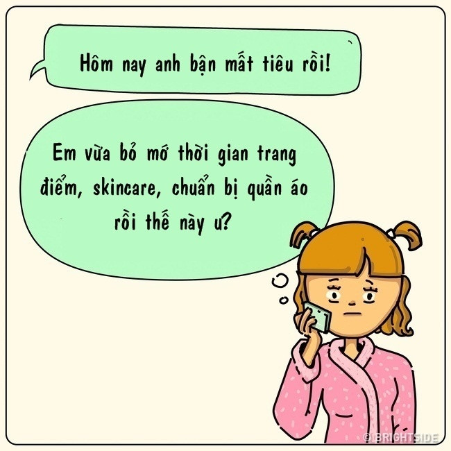 Chỉ là bận thôi, chẳng vì lí do gì, nếu con gái là “chúa” trễ hẹn, thì con trai là “thánh” hủy hẹn.