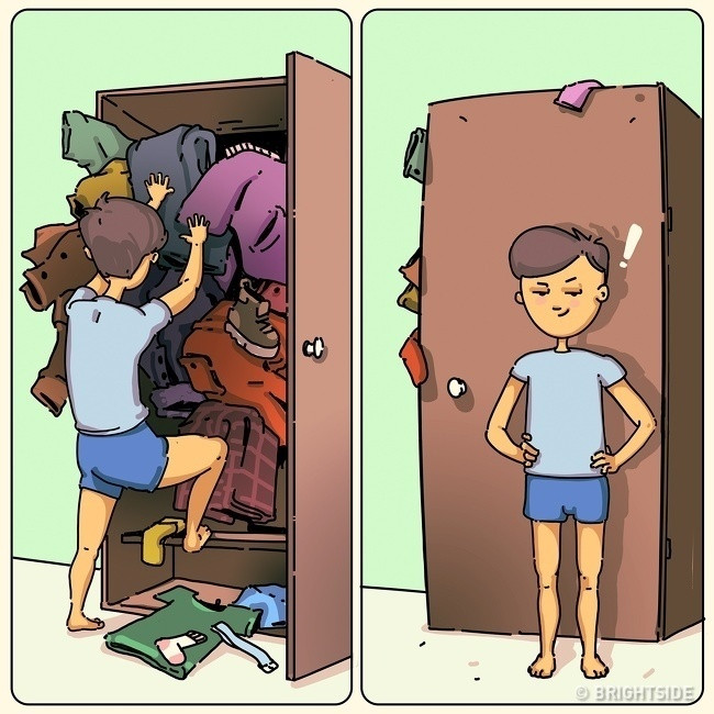 Dọn phòng ư? Chẳng có gì khó cả. Có đến 90% con trai dọn dẹp phòng theo cách này.