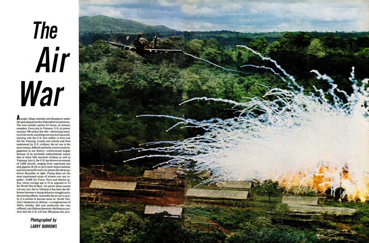 Không quân Mỹ gần như làm chủ hoàn toàn bầu trời trong giai đoạn của Chiến tranh Việt Nam, sức mạnh trên cũng là chỗ dựa cho bộ binh Mỹ bên dưới mặt đất. Nguồn ảnh: Life.