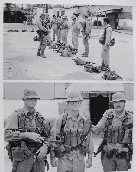 Một vài tài liệu ít ỏi ghi lại lực lượng MACV-SOG với quần áo, trang bị giống hệt quân giải phóng để chuẩn bị cho các cuộc đột kích vào đường mòn Trường Sơn hoặc các vùng chiến khu, tìm các tuyến đường Hồ Chí Minh để chỉ điểm cho máy bay Mỹ bắn phá, ném bom rải thảm. Nguồn ảnh: Pinterest.