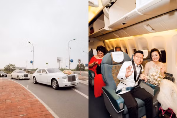 Được biết, đám cưới được rước dâu bằng siêu xe và máy bay Ảnh: Vietnamnet.