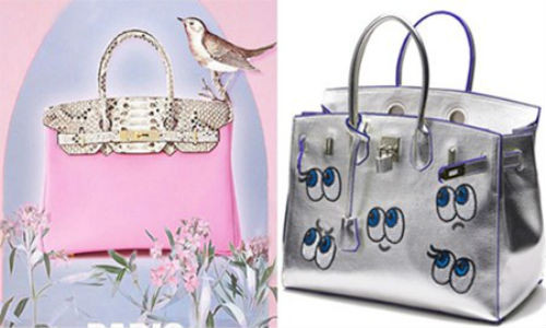 Nếu so sánh với túi Shy Girl hay Shy Family của Play No More (cũng là các mẫu túi bắt chước Hermes Kelly hay Birkin) thì BlingBlingSister có giá cao gấp 2 -3 lần và được đánh giá là có kiểu dáng lẫn chất lượng vượt trội.Ảnh: Túi BlingBlingSister (trái) và Shy Family của Play No More (phải).
