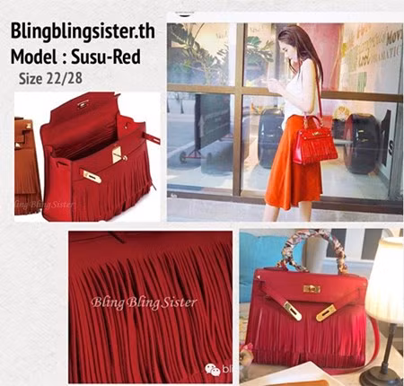 Phom dáng túi hay chất liệu làm túi không phải thứ duy nhất khiến BlingBlingSister tạo cơn sốt. Điểm khiến nó thu hút nhất nằm ở chi tiết trang trí trên túi. Nếu như nguyên mẫu là túi Hermes là đỉnh cao của đẳng cấp sang trọng thì túi của BlingBlingSister khoác lên mình lớp áo xinh xắn, sống động và thậm chí còn nổi loạn. Nhà sản xuất thêm thắt cho túi các chi tiết ấn tượng như tua rua, đinh tán, in họa tiết với các sắc màu vô cùng bắt mắt.