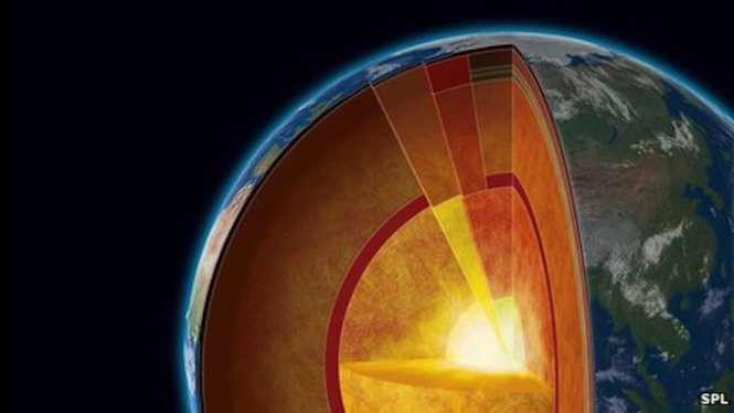 Cả lớp vỏ bên ngoài của lõi bên trong và quả cầu trong cùng mới được xác nhận của nó đều đủ nóng để nóng chảy.