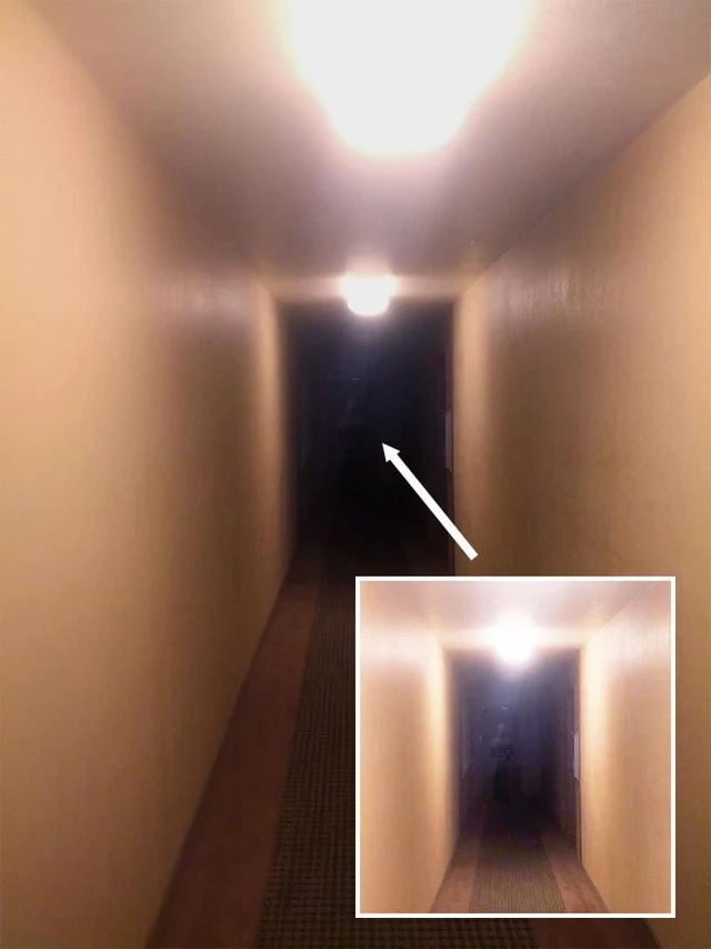 Tấm ảnh bí ẩn chụp trong hành lang khách sạn.