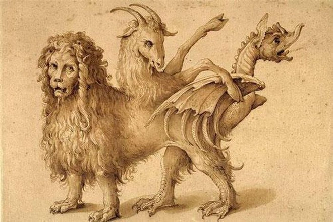 5. Chimera: Trong thần thoại Hy Lạp, Chimera được cho là một con quái vật xấu xa và đáng sợ. Là anh em của Hydra và Cerberus, quái vật này thở ra lửa, có đầu và thân của sư tử, đuôi là một con rắn.