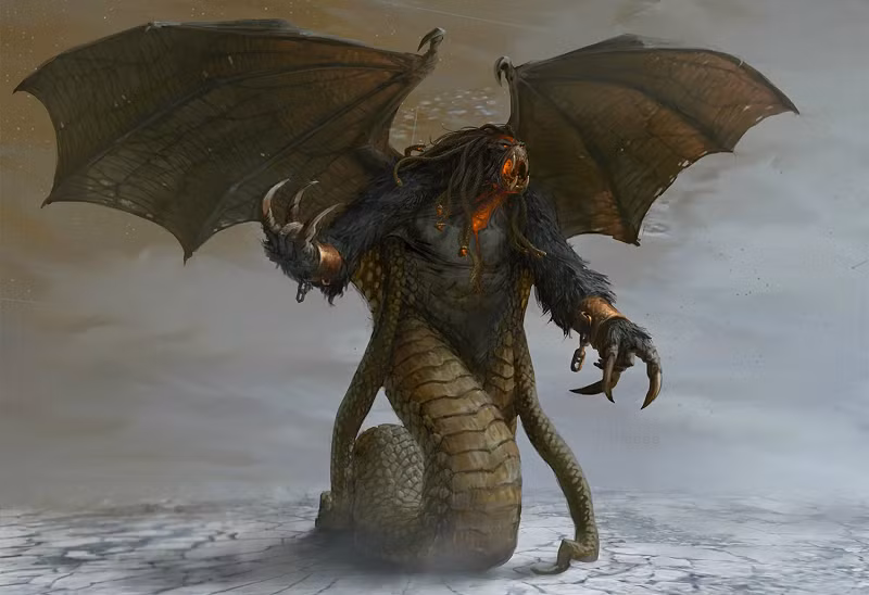 Typhon âm mưu lật đổ Zeus để trở thành Vua của các vị thần và loài người. Sau những cuộc chiến mang quy mô tầm cỡ vũ trụ, Zeus đã dùng sấm sét đè bẹp Typhon dưới lòng núi lửa Etna, từ đó nó bị giam cầm mãi mãi nhưng vẫn tiếp tục khạc lửa với mong muốn được trả thù. Được mệnh danh là "Cha của các quái vật", Typhon được cho là nguyên nhân gây ra những cơn động đất, núi lửa để trả đũa thần Zeus.