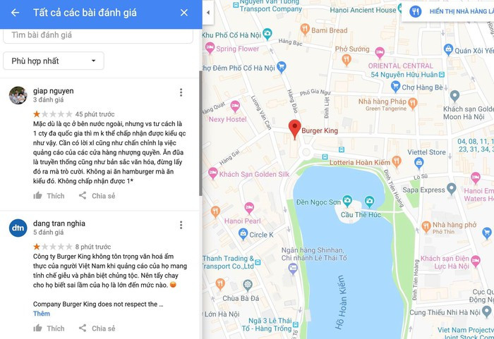 Tài khoản này chú thích “Hãy tận hưởng vị giác của bạn khi đến TP HCM với món bánh mỳ kẹp ớt ngọt kiểu Việt Nam của chúng tôi". Ngay lập tức, hãng này đã gây bức xúc đối với nhiều người Việt Nam trên mạng xã hội, cùng với đó là họ nhận được loạt đánh giá 1 sao với lý do không tôn trọng nét văn hóa của người châu Á.
