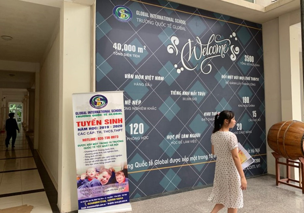 Thông tin tuyển sinh được Global giới thiệu bên trong khuôn viên...