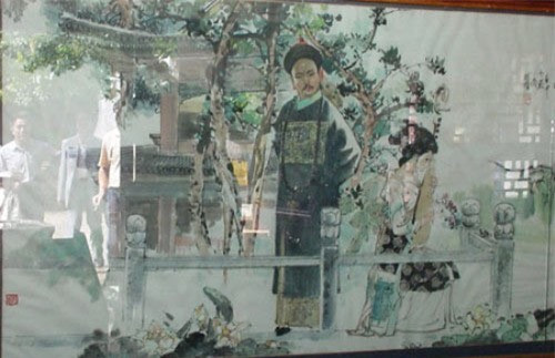 Hòa Thân và người vợ trẻ.