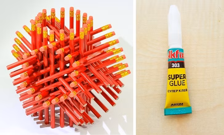 Keo dán siêu dính: Loại keo dán siêu dính ra đời năm 1943, khi Harry Coover, một nhà hóa học người Mỹ, cùng nhóm nghiên cứu của mình đang tìm cách tạo ra một loại chất dẻo để sản xuất súng cầm tay có tầm ngắm chính xác. Keo dán siêu dính trở thành sản phẩm thương mại phổ biến từ năm 1985 và thu về lợi nhuận 2,5 tỷ USD.