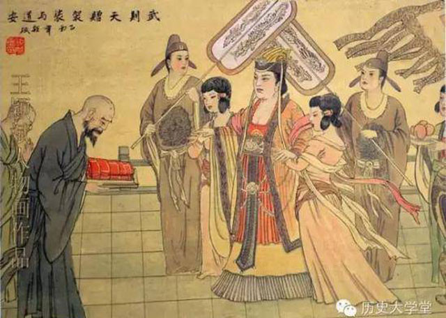 Võ hậu lệnh Tiết Hoài Nghĩa giả làm tu sĩ để tiện vào cung thông dâm với bà.